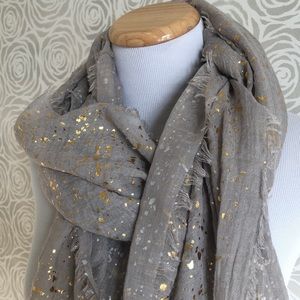 SPUN Lightweight Gold Flecked Grey Scarf
